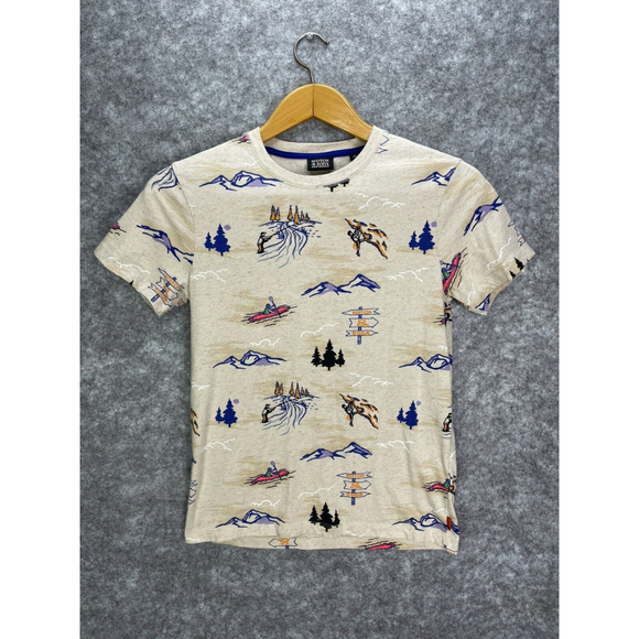 Scotch And Soda Other - Scotch And Soda Boys Youth T Shirt Medium Organic Cotton Outdoorsman Kayak Fish